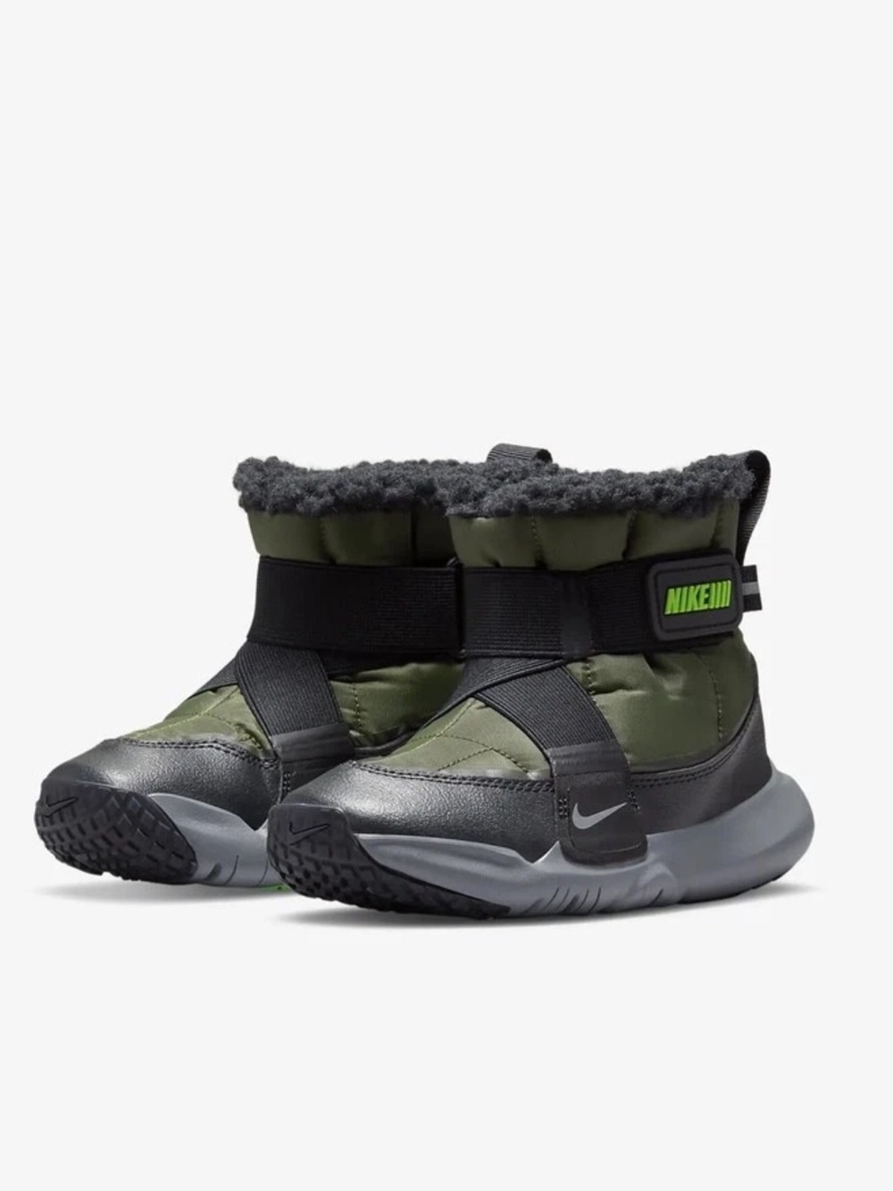 Nike Olive Green and Black Kids Insulated Boot